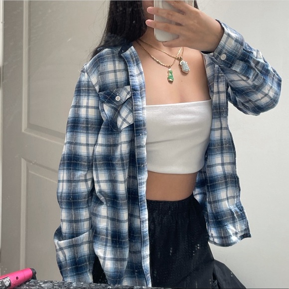 vintage blue flannel - Picture 2 of 2